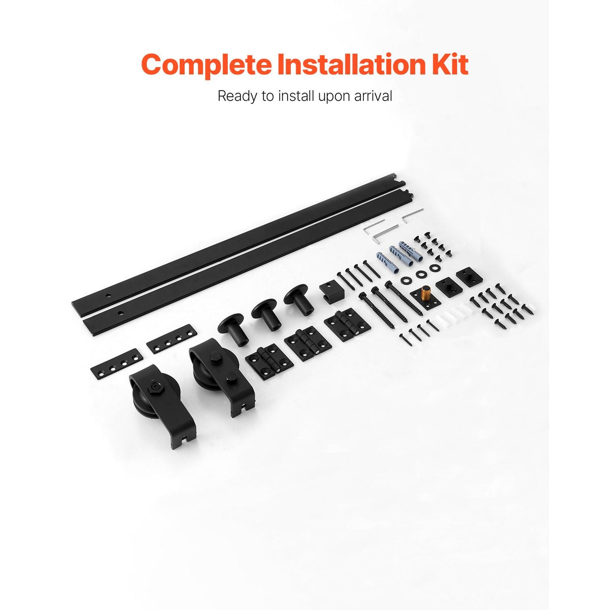 Bi-Folding Sliding Barn Door Hardware Track Kit, 52" Top Mount Track Kit, Slide Smoothly & Quietly, Heavy Duty, Easy to Install, Suitable for Two 24" Closet Pantry Laundry Doors (Not Included)