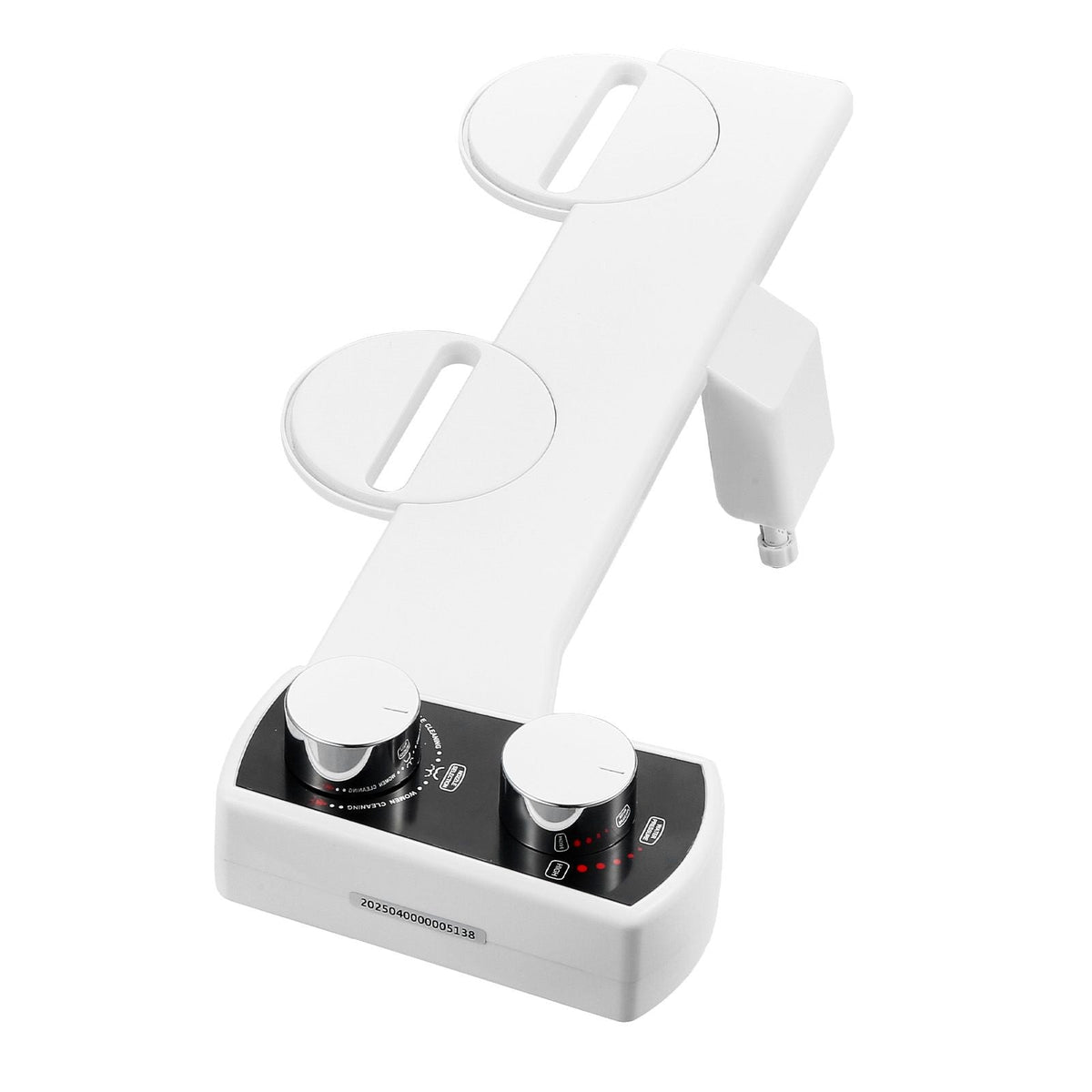 Bidet Attachment for Toilet, Non-Electric Bidet Toilet Seat Attachment - Dual Retractable Nozzles, Adjustable Water Pressure, Easily Installed Cold Water Sprayer for Rear Feminine Wash, White