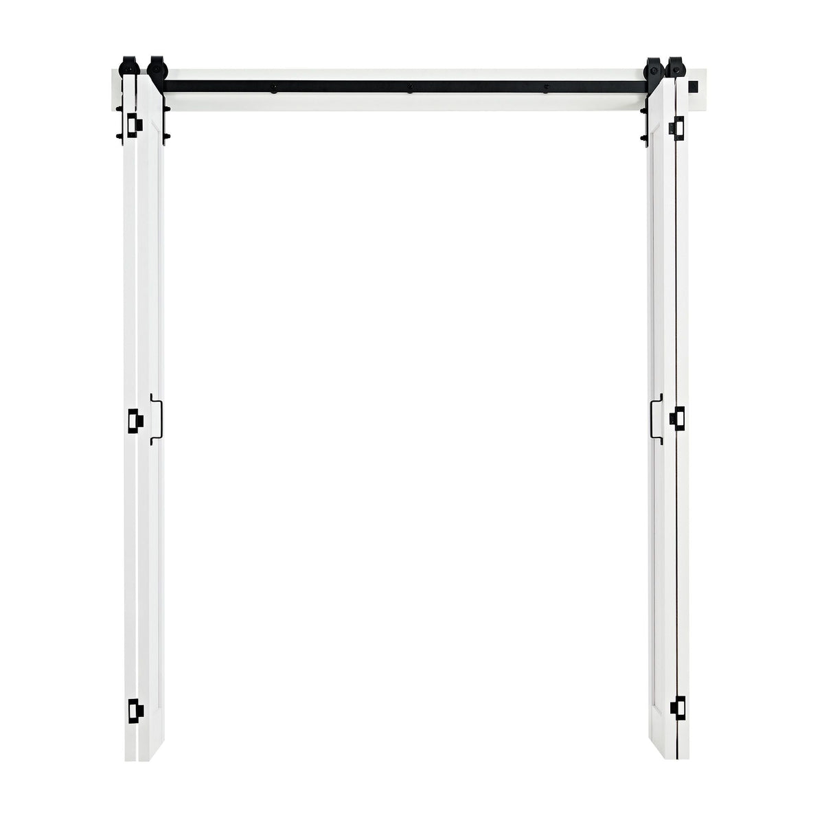 Bifold Barn Door, 72" x 84", MDF Bi-Fold Sliding Closet Doors, Hardware Kit Included, H-Frame Space-Saving Design, Pre-Assembled Panels for Bedroom, Living Room, Wardrobe and Room Divider, White