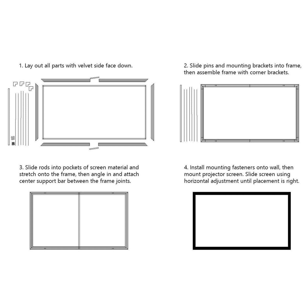 Big 110" Diagonal 16:9 HD Projector Screen Home Theater Outdoor Use