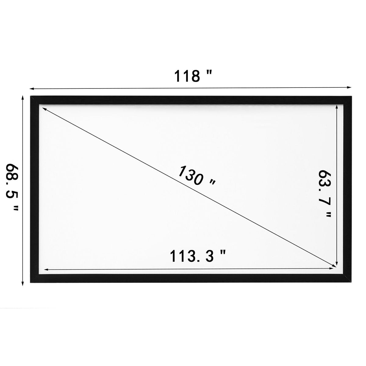 Big 130" Diagonal 16:9 HD Projector Screen Home Theater Outdoor Use