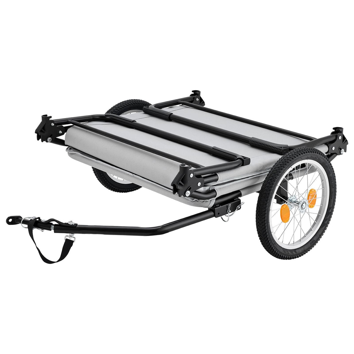 Bike Camper Trailer Tent 300 lbs Static Load Folding Bicycle Wagon, with 16-Inch Wheels, PU2000 Coating, Carbon Steel Frame, Quick Setup, Fits 22-28 in Wheels, for Off-Road Bike Camping & Cargo