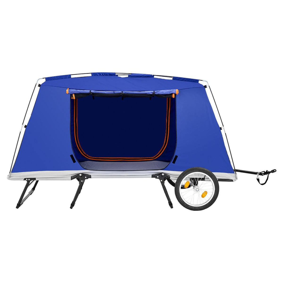 Bike Camper Trailer Tent 300 lbs Static Load Folding Bicycle Wagon, with 16-Inch Wheels, PU2000 Coating, Carbon Steel Frame, Quick Setup, Fits 22-28 in Wheels, for Off-Road Bike Camping & Cargo