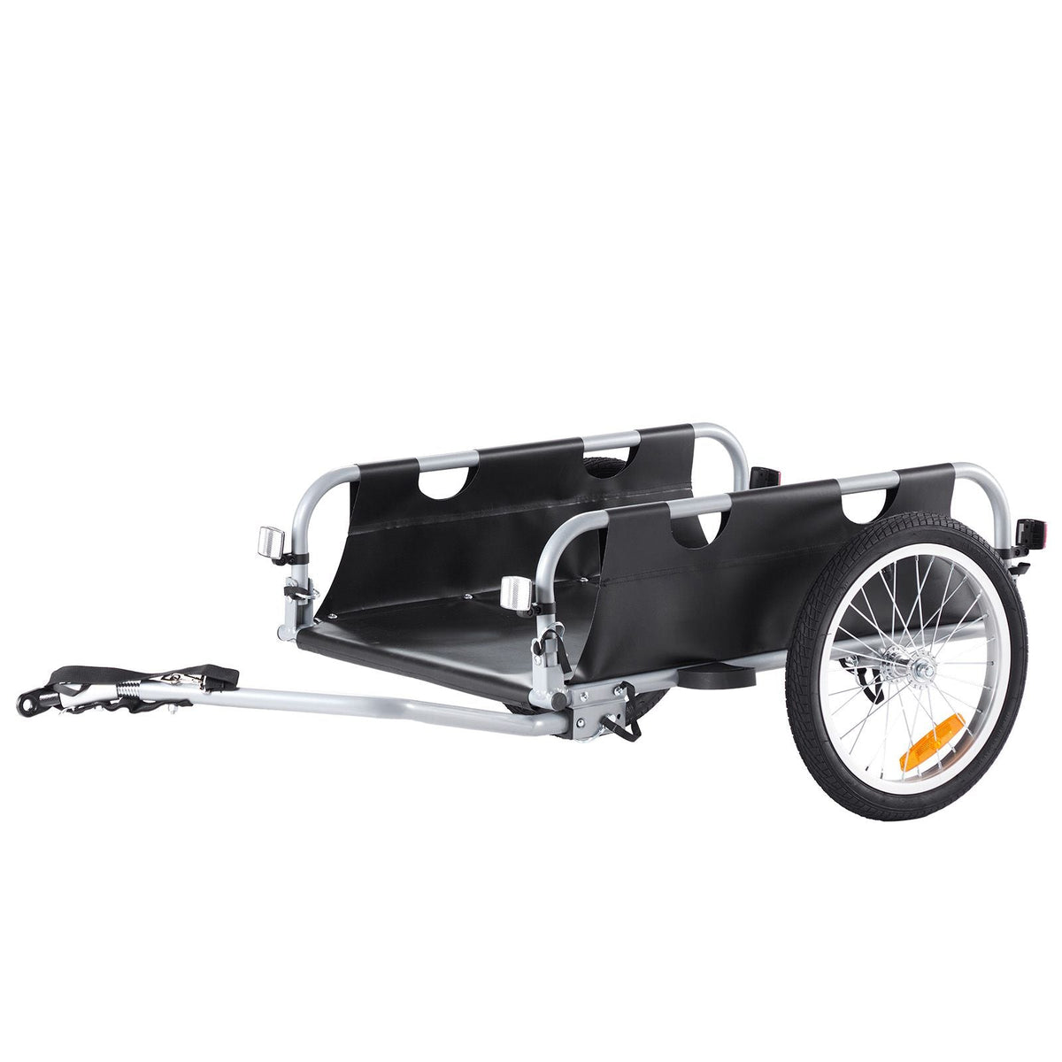 Bike Cargo Trailer, 100 lbs Load Capacity, Heavy-Duty Bicycle Wagon Cart, Foldable Compact Storage & Quick Release with Universal Hitch, 16" Wheels, Safe Reflectors, Fits 22"-28" Bike Wheels