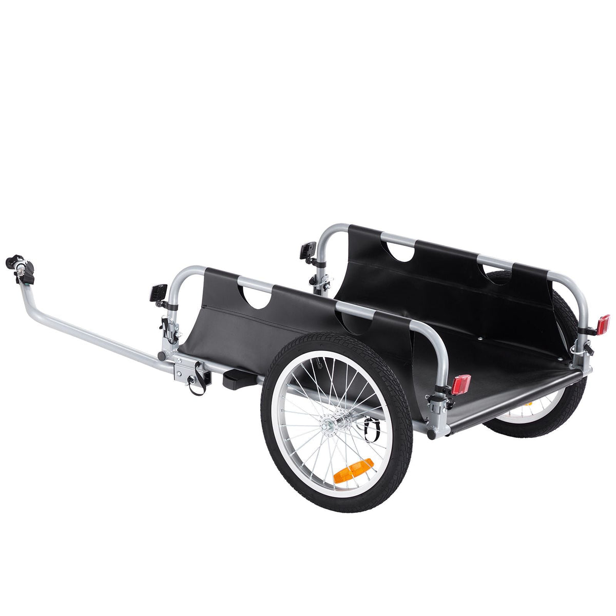 Bike Cargo Trailer, 100 lbs Load Capacity, Heavy-Duty Bicycle Wagon Cart, Foldable Compact Storage & Quick Release with Universal Hitch, 16" Wheels, Safe Reflectors, Fits 22"-28" Bike Wheels