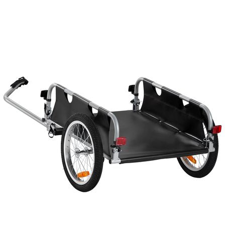Bike Cargo Trailer, 100 lbs Load Capacity, Heavy-Duty Bicycle Wagon Cart, Foldable Compact Storage & Quick Release with Universal Hitch, 16" Wheels, Safe Reflectors, Fits 22"-28" Bike Wheels