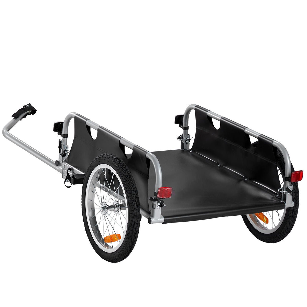 Bike Cargo Trailer, 100 lbs Load Capacity, Heavy-Duty Bicycle Wagon Cart, Foldable Compact Storage & Quick Release with Universal Hitch, 16" Wheels, Safe Reflectors, Fits 22"-28" Bike Wheels