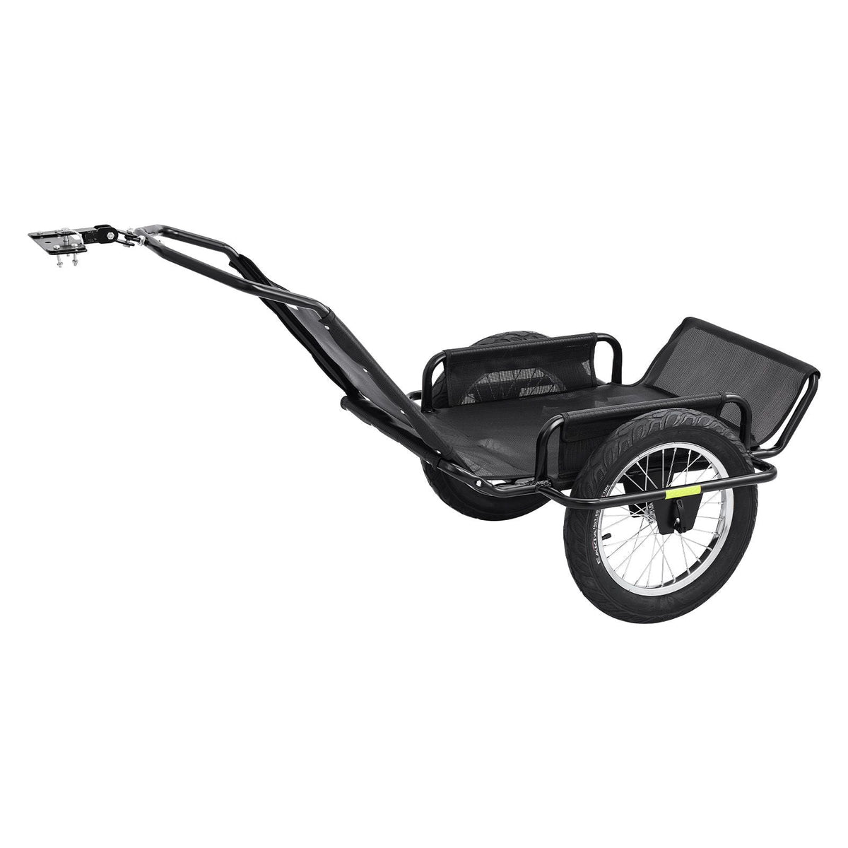 Bike Cargo Trailer 320 lbs Load Heavy-Duty Bicycle Game Cart Foldable, All-Purpose Utility Trailer with 16-Inch Wheels for Any Terrain, Off-Road, Carbon Steel Frame, Fits 22-28 in Bike Wheels
