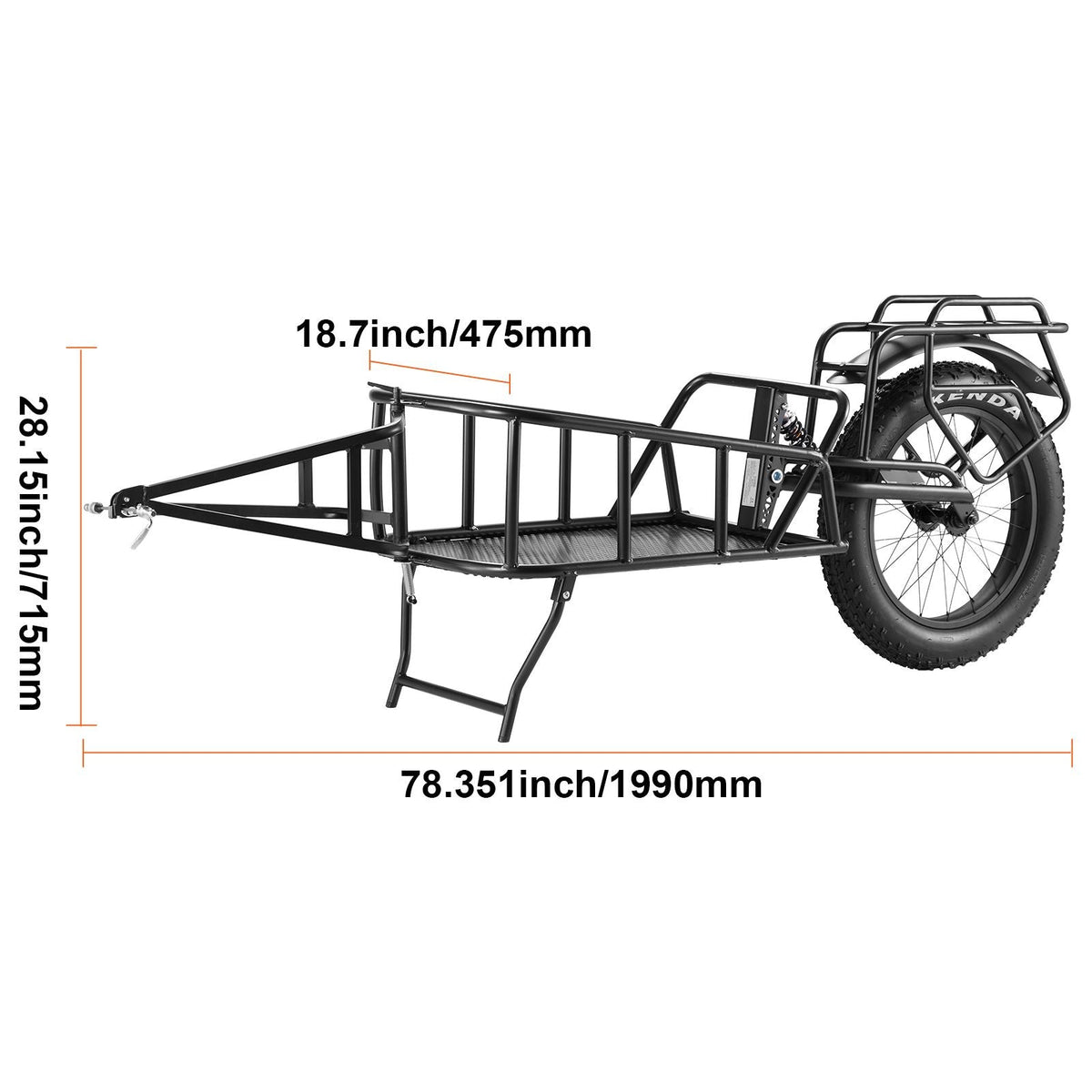 Bike Cargo Trailer, 70 lbs Load Capacity, Heavy-Duty Bicycle Wagon Cart, Compact Storage & Quick Release Structure with Universal Hitch, 20" Wheels, Fits Most Bike Wheels, Carbon Steel Frame