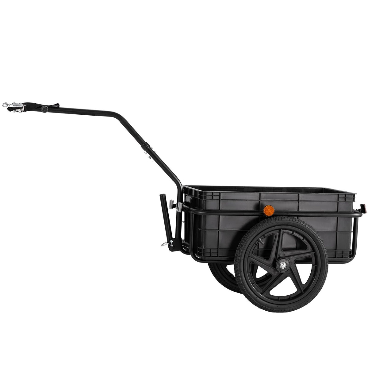 Bike Cargo Trailer, 88 lbs Load Capacity, Heavy-Duty Bicycle Wagon Cart, Foldable Compact Storage with Universal Hitch, Waterproof Cover, 16" Wheels, Safe Reflectors, Fits 24"-28" Bike Wheels