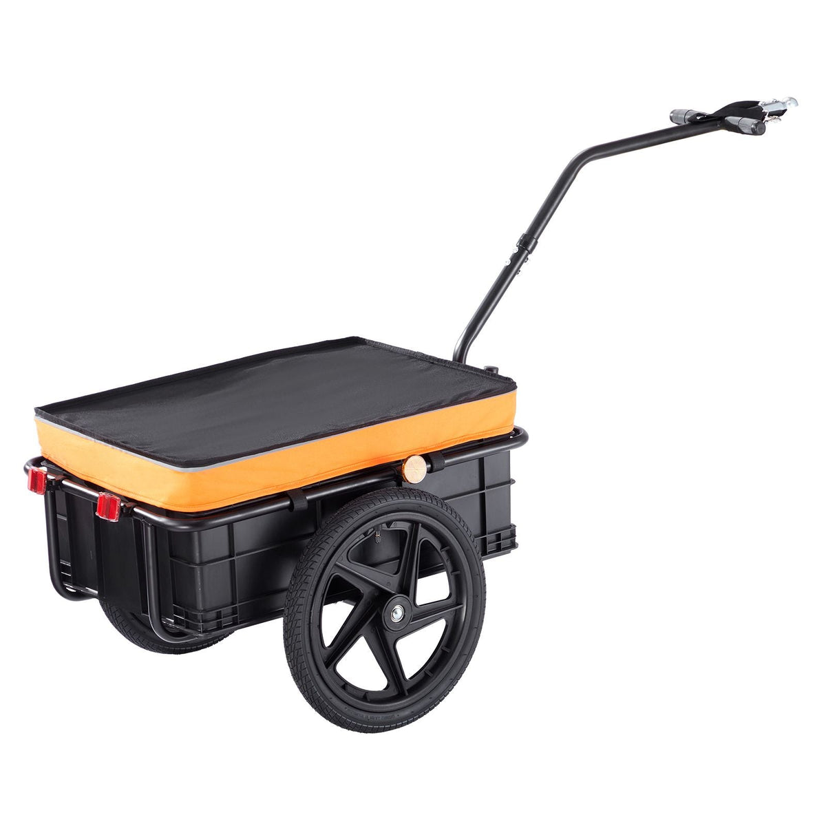 Bike Cargo Trailer, 88 lbs Load Capacity, Heavy-Duty Bicycle Wagon Cart, Foldable Compact Storage with Universal Hitch, Waterproof Cover, 16" Wheels, Safe Reflectors, Fits 24"-28" Bike Wheels