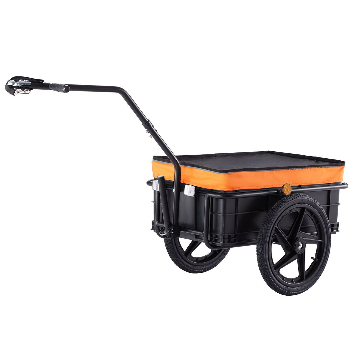 Bike Cargo Trailer, 88 lbs Load Capacity, Heavy-Duty Bicycle Wagon Cart, Foldable Compact Storage with Universal Hitch, Waterproof Cover, 16" Wheels, Safe Reflectors, Fits 24"-28" Bike Wheels