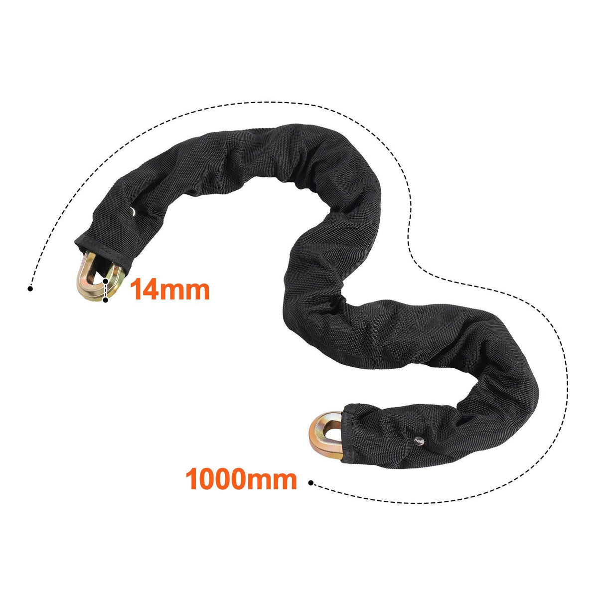 Bike Chain Lock, 3.28 Ft Bicycle Chain Lock with 4 Keys, Heavy Duty Metal Steel Anti-Theft High Security Bike Locks, Perfect for Bike, Motorcycle, Scooter, Bicycle, Door, Fence or Gate, 14mm