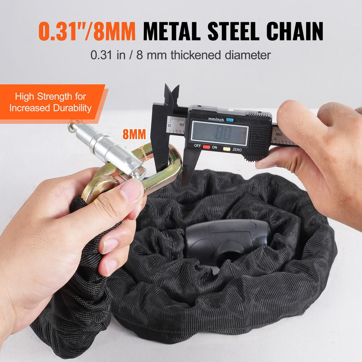 Bike Chain Lock, 3.94 Ft Combination Bicycle Chain Lock with 4 Keys, Heavy Duty Anti-Theft High Security Bike Locks, Perfect for Bike, Motorcycle, Scooter, Bicycle, Door, Fence or Gate, 8mm