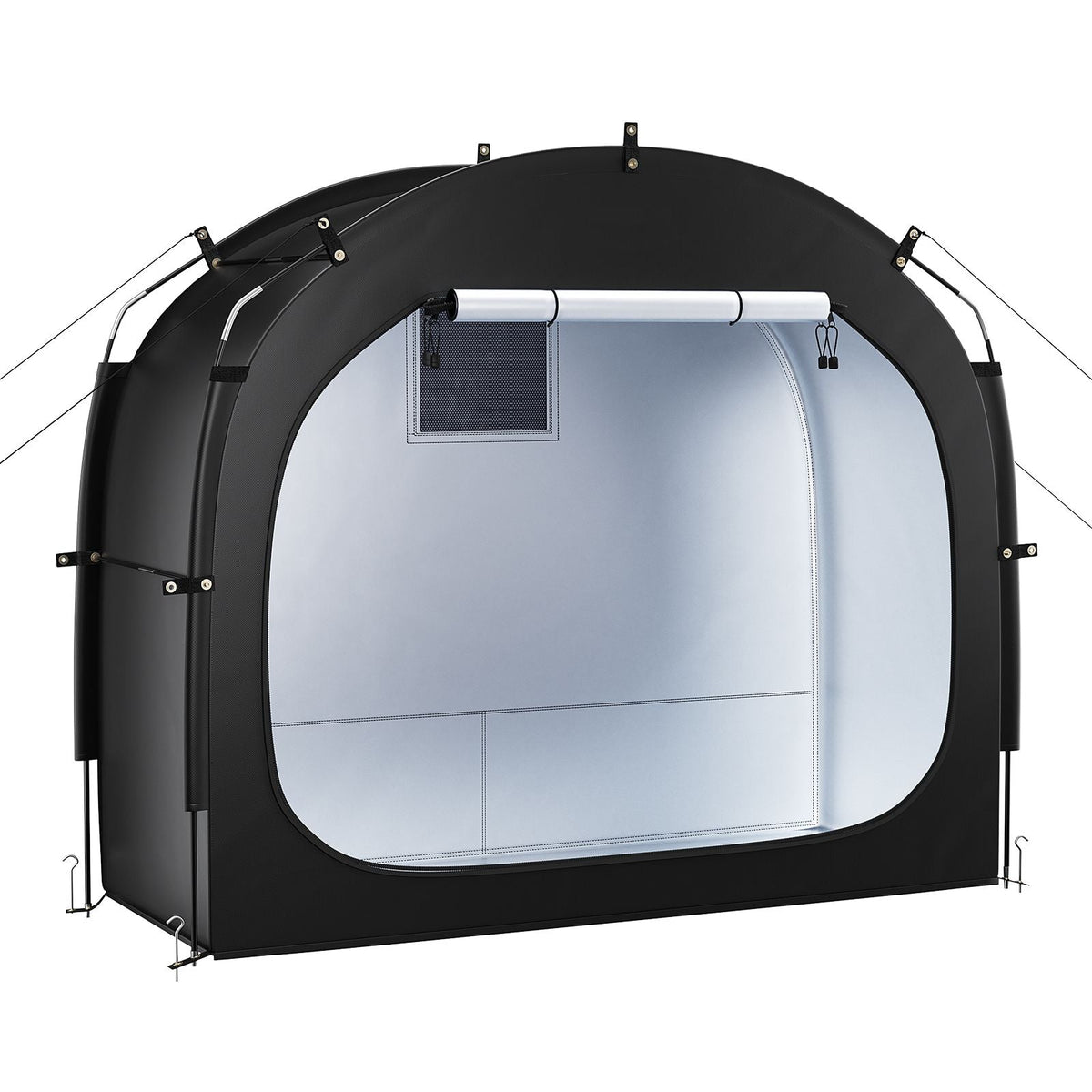 Bike Storage Tent, 1 to 2 Bikes, Outdoor Spacious Bike Storage Tent with Ventilated Window, Waterproof Easy-to-Install Bike Tent with High Strength Fiberglass & Dual Zippers, Fit for Bicycle