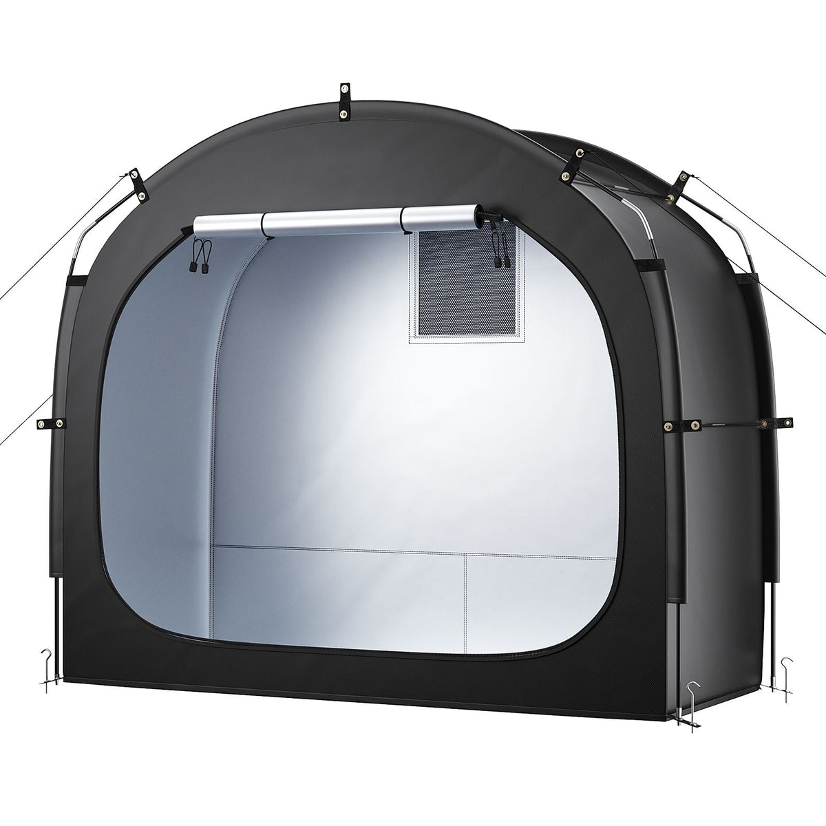 Bike Storage Tent, 1 to 2 Bikes, Outdoor Spacious Bike Storage Tent with Ventilated Window, Waterproof Easy-to-Install Bike Tent with High Strength Fiberglass & Dual Zippers, Fit for Bicycle