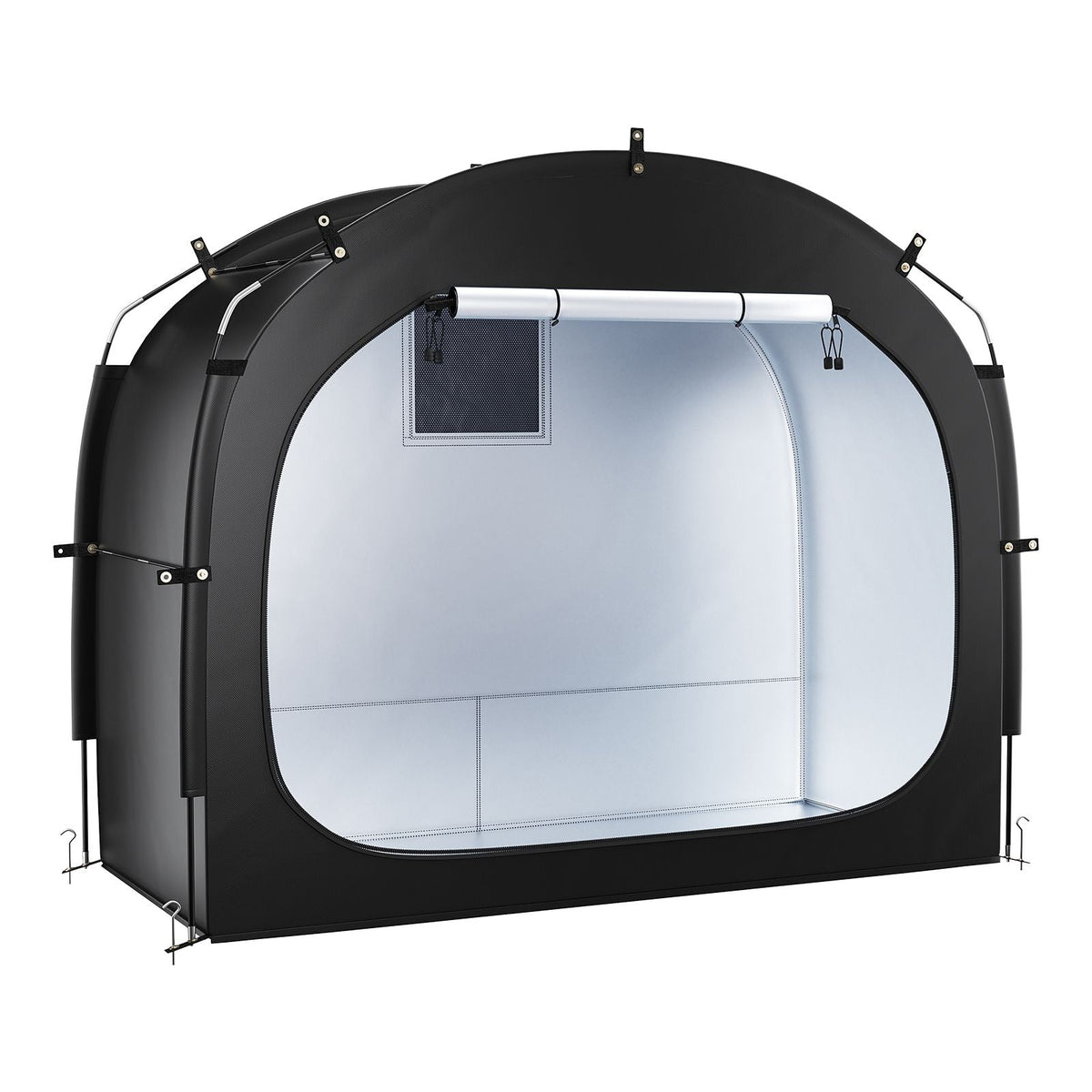 Bike Storage Tent, 4 to 5 Bikes, Outdoor Spacious Bike Storage Tent with Ventilated Window, Waterproof Easy-to-Install Bike Tent with High Strength Fiberglass & Dual Zippers, Fit for Bicycle