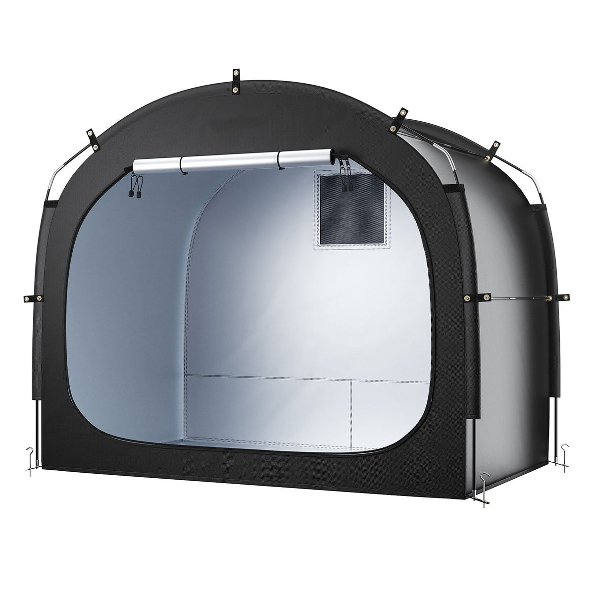 Bike Storage Tent, 4 to 5 Bikes, Outdoor Spacious Bike Storage Tent with Ventilated Window, Waterproof Easy-to-Install Bike Tent with High Strength Fiberglass & Dual Zippers, Fit for Bicycle