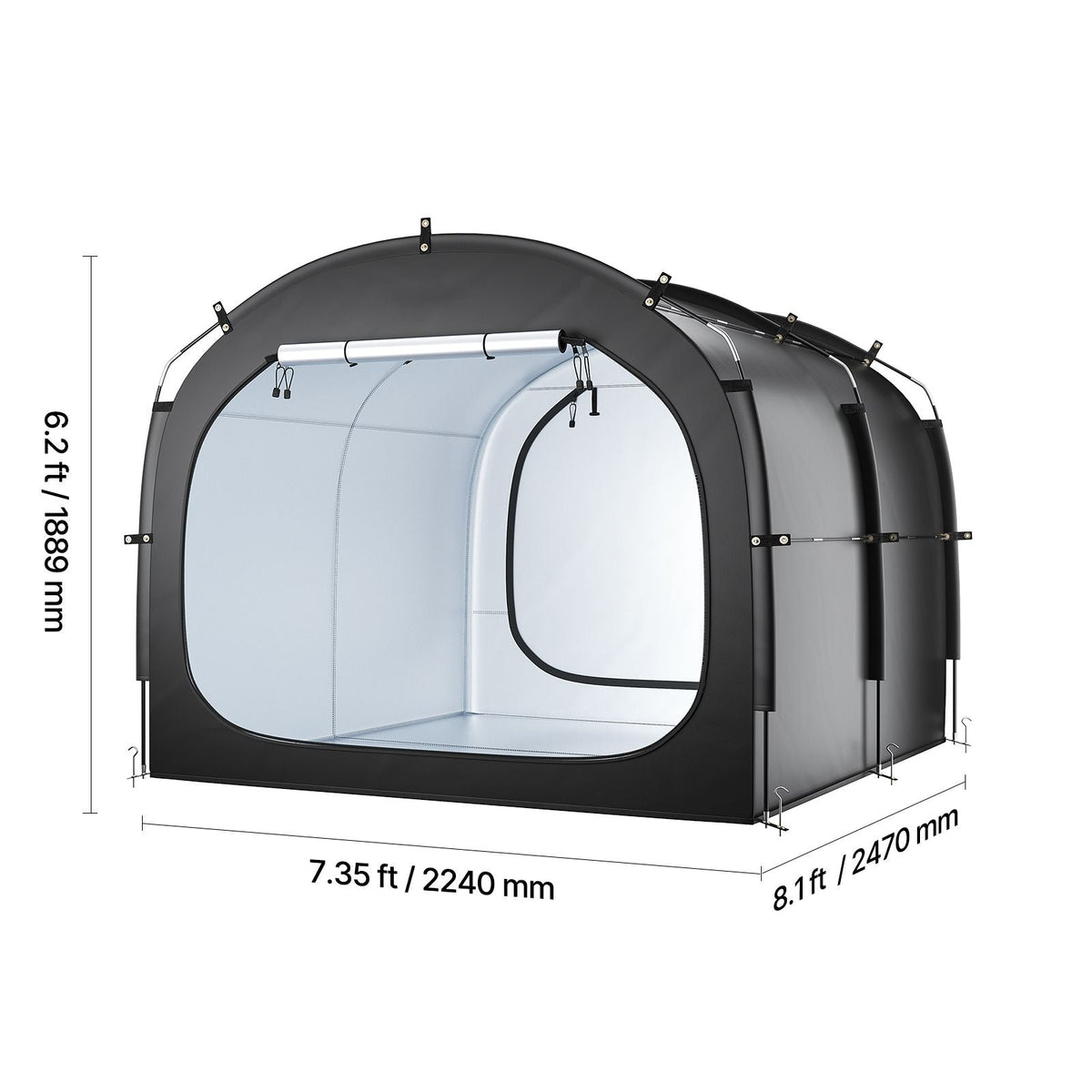 Bike Storage Tent, 5 Bikes, Outdoor Spacious Bike Storage Tent with Ventilated Window, Waterproof Easy-to-Install Bike Tent with High Strength Fiberglass & Dual Zippers, Fit for Bicycle