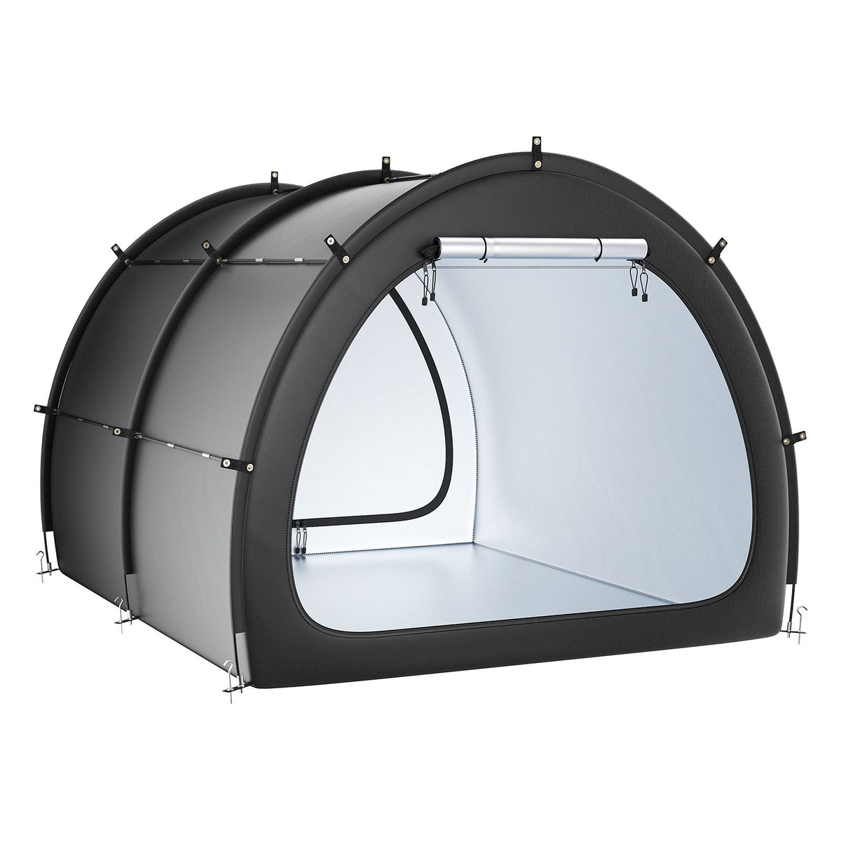 Bike Storage Tent, 5+ Bikes, Outdoor Spacious Bike Storage Tent with Ventilated Window, Waterproof Fan-Shaped Bike Tent with High Strength Fiberglass & Dual Zippers, Fit for Bicycle