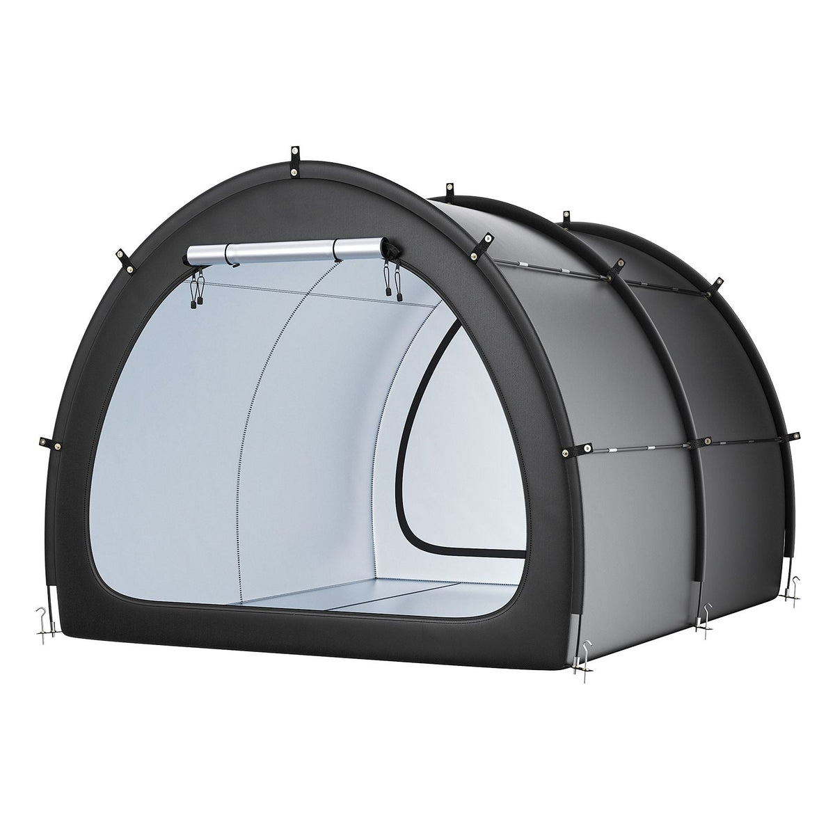 Bike Storage Tent, 5+ Bikes, Outdoor Spacious Bike Storage Tent with Ventilated Window, Waterproof Fan-Shaped Bike Tent with High Strength Fiberglass & Dual Zippers, Fit for Bicycle