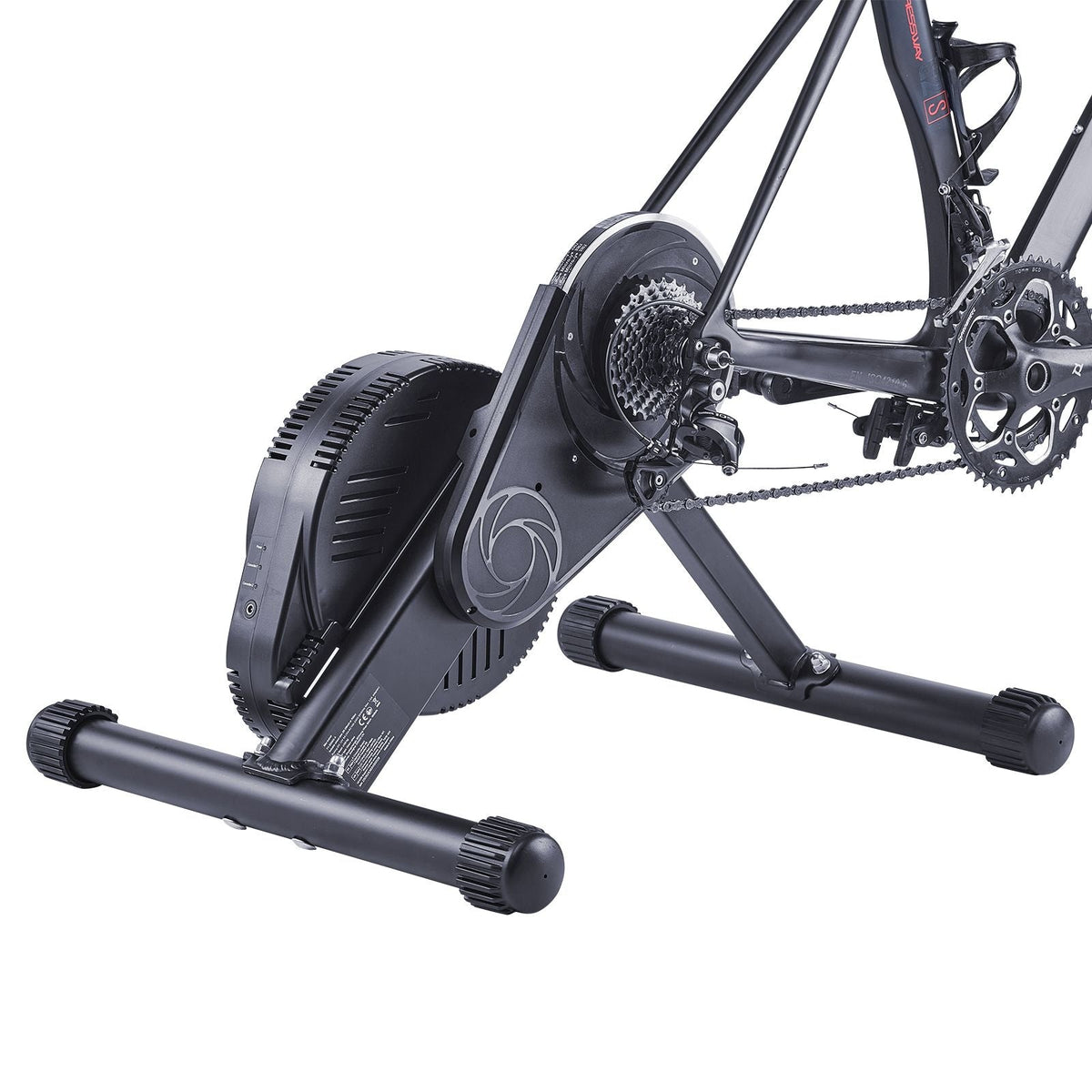 Bike Trainer, 1-13 Level, 26-29 in & 700C Wheels, Smart Bicycle Stationary Stand for Indoor Exercise Riding with Front Wheel Riser Block, Fits Road and Mountain Bikes, Compatible with Zwift App