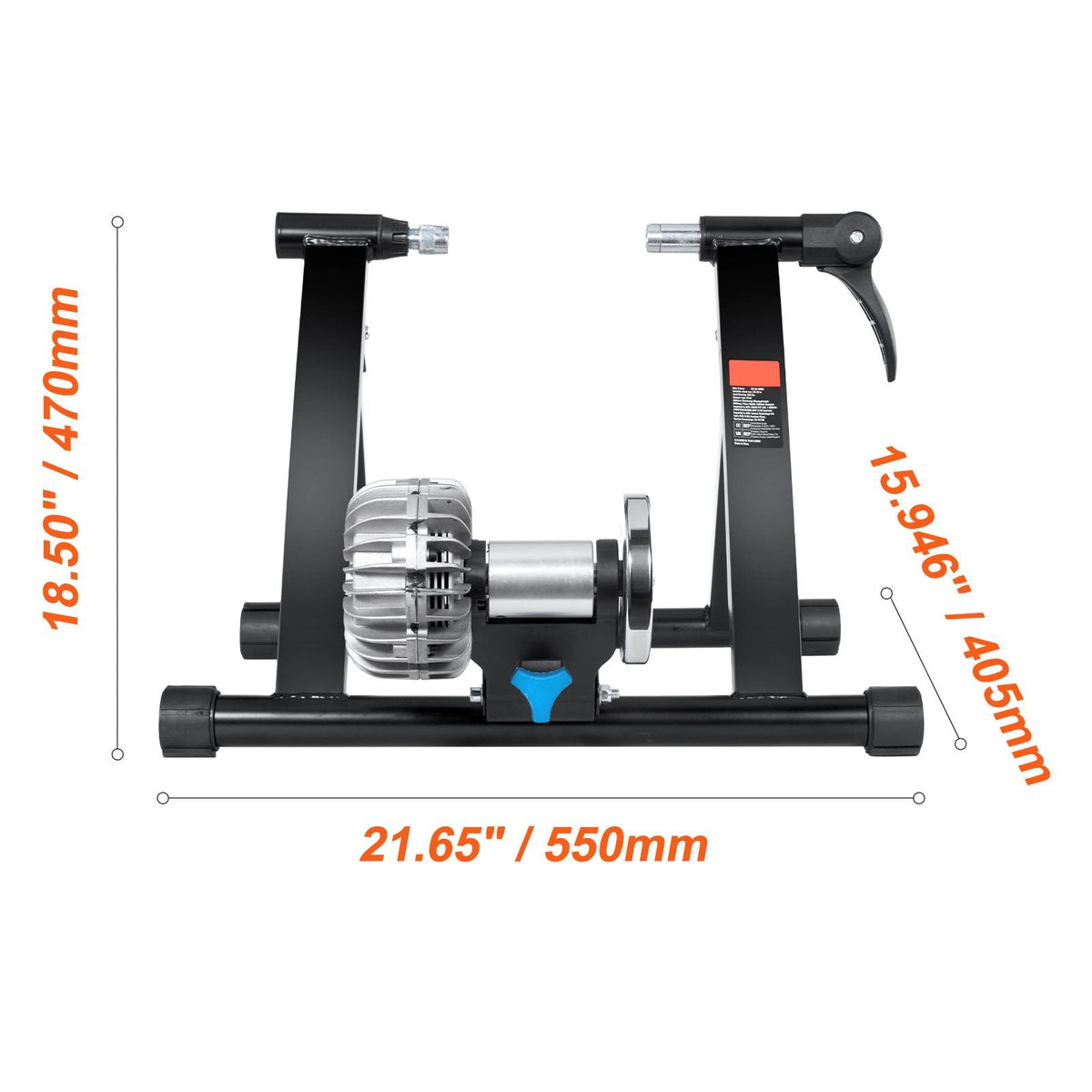 Bike Trainer Stand, Fluid Stationary Bike Stand for 26"-29" Wheels, Noise Reduction Fluid Flywheel, Portable Cycling Stand for Indoor Riding Exercise, with Quick-Release Lever & Front Wheel Rise
