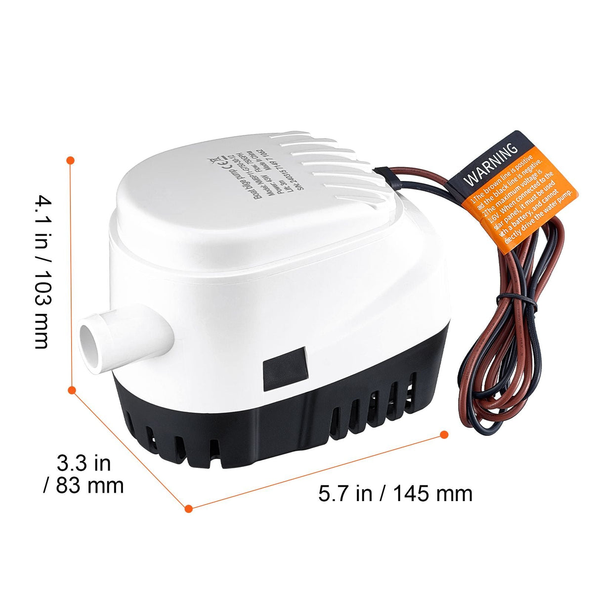 Bilge Pump, 1100GPH 12V Automatic Submersible Boat Bilge Water Pump with Float Switch, 1.1" Outlet Diameter, Small Boat Bilge Pump, Marine Electric Bilge Pump for Boats, Ponds, Pools, Basements