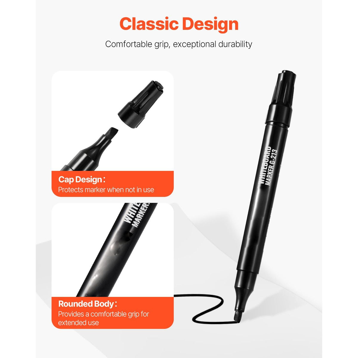 Black Dry Erase Markers, 36 Pack Low-Odor Whiteboard Markers with Chisel Tip, Easily Clean Dry Erase Markers Bulk for School Office Home