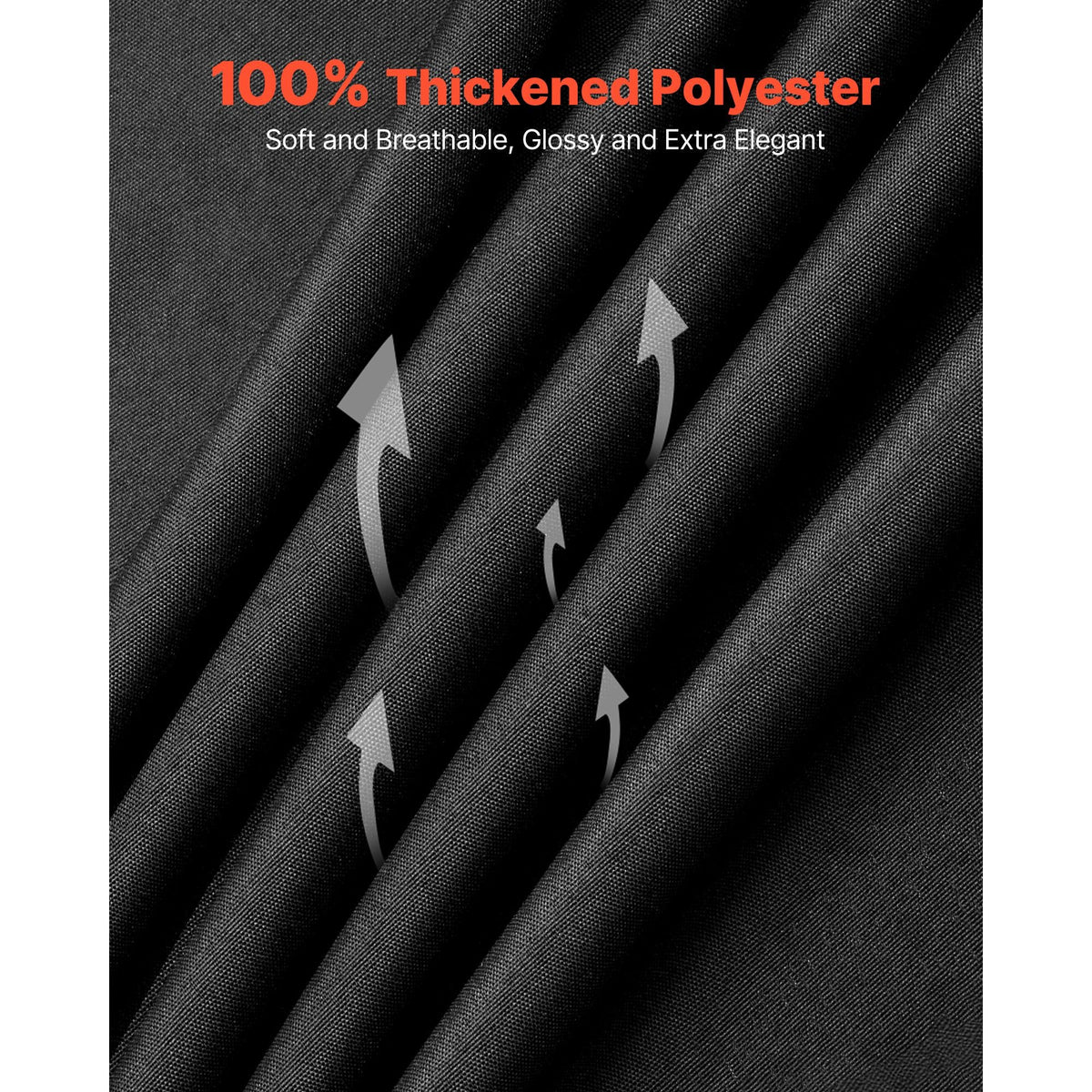 Black Round Tablecloths 6 Pack, 120 Inches in Diameter, Stain- & Wrinkle- Resistant, Machine Washable Table Clothes, Polyester Fabric Table Covers for Wedding, Party, Banquet, Formal Events