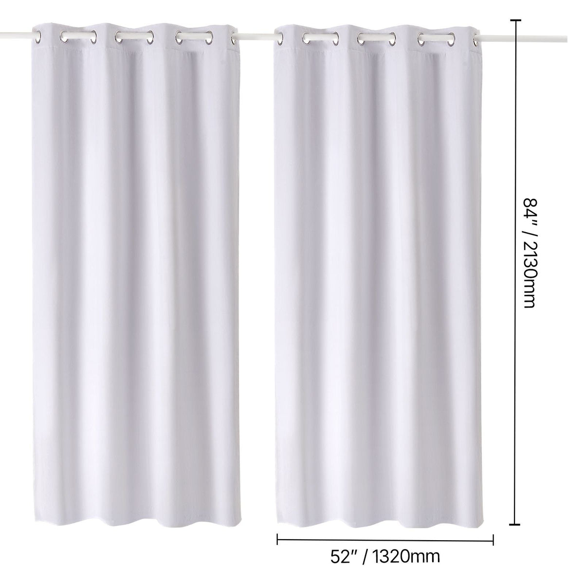 Blackout Curtains, 84 Inch Length 2 Panels Set, 52 Inch Wide Each, Thermal Insulated 100% Blackout Light Blocking Drapes, 3-Layer, with Grommets, Curtains for Bedroom Living Room Window, White