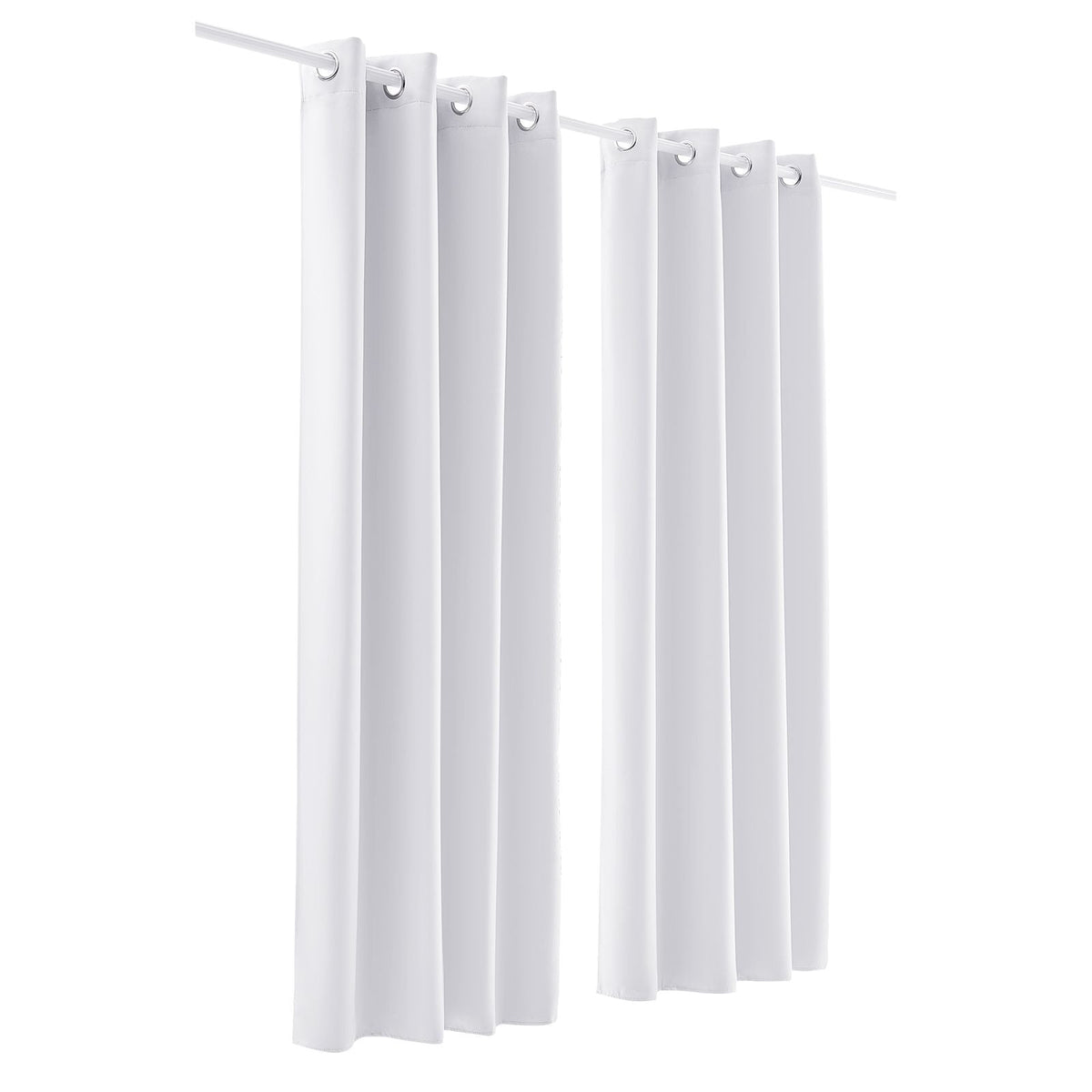 Blackout Curtains, White Blocking Drapes for Bedroom and Living Room, 2 Panels Set Grommet Room Darkening Curtain, Solid Thermal Insulated Drapes, Noise Reducing Window Treatments, 52x84 inch