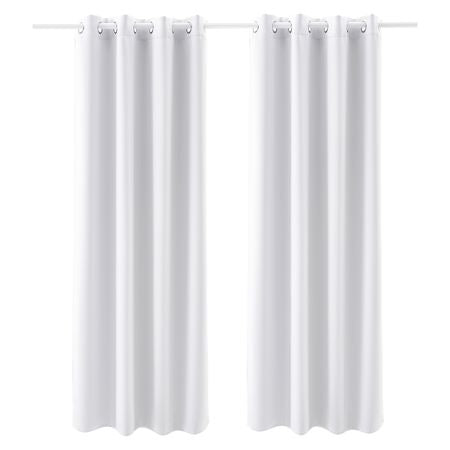Blackout Curtains, White Blocking Drapes for Bedroom and Living Room, 2 Panels Set Grommet Room Darkening Curtain, Solid Thermal Insulated Drapes, Noise Reducing Window Treatments, 52x84 inch