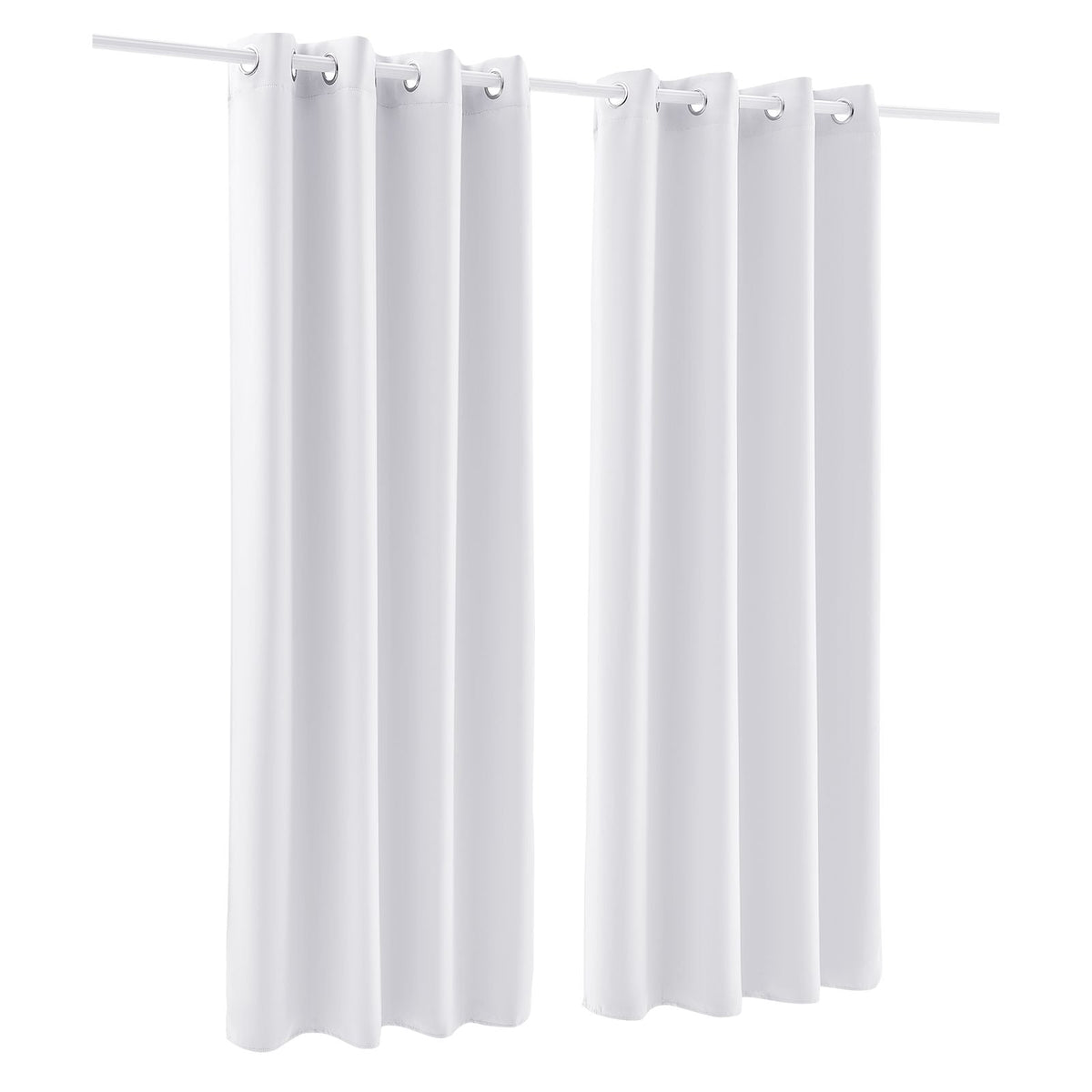 Blackout Curtains, White Blocking Drapes for Bedroom and Living Room, 2 Panels Set Grommet Room Darkening Curtain, Solid Thermal Insulated Drapes, Noise Reducing Window Treatments, 52x84 inch