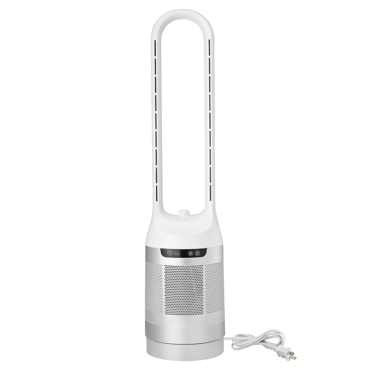 Bladeless Tower Fan, 65° Oscillating Standing Fan, 12 Speeds & 4 Modes & 8H Timer, 14.76 ft/s High Velocity Floor Air Circulator, Powerful Airflow for Bedroom, Living Room, Home, Office, White