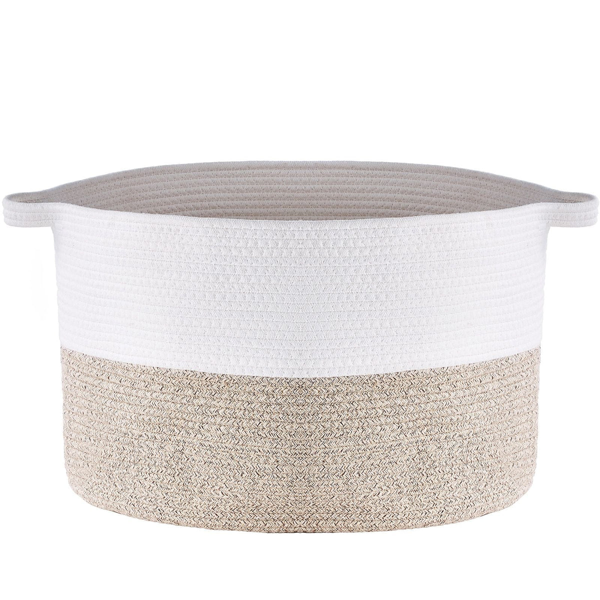 Blanket Basket, 67L, Cotton Rope Basket, Woven Basket with Handles, 20" x 13" Round Laundry Hamper Basket Collapsible Extra Large Storage Basket Bins for Organizing Clothes Kids Toys Pillows