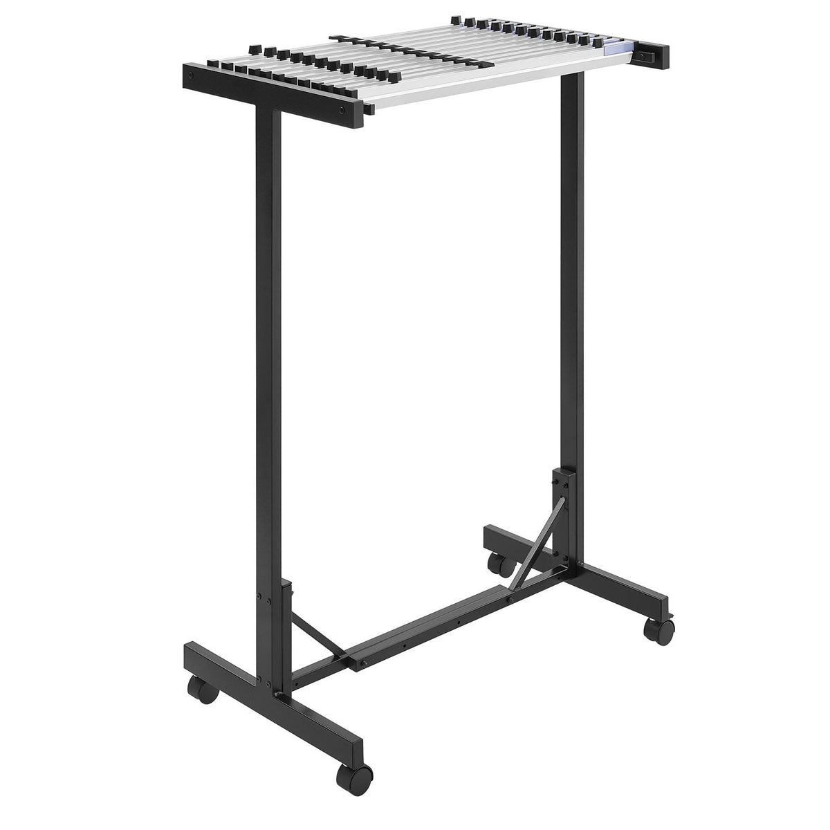 Blueprint Storage Rack, Steel, Mobile Adjustable Blueprint Holder with 12 Pack of 30 Inch Aluminum Clamps, Wheels, Display Rack Storage Organizer Stand, for File Display Plan Poster Office Home