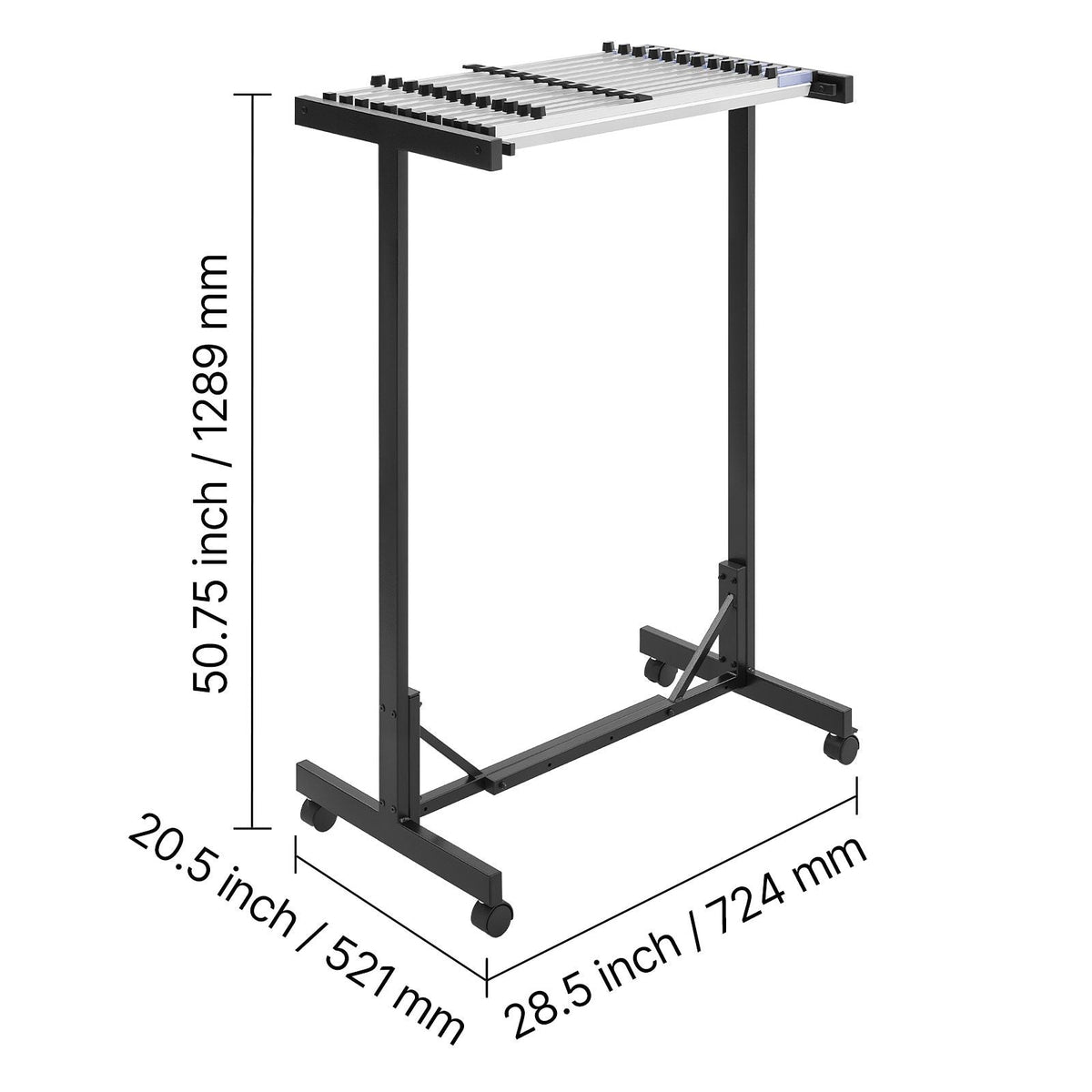 Blueprint Storage Rack, Steel, Mobile Adjustable Blueprint Holder with 12 Pack of 30 Inch Aluminum Clamps, Wheels, Display Rack Storage Organizer Stand, for File Display Plan Poster Office Home