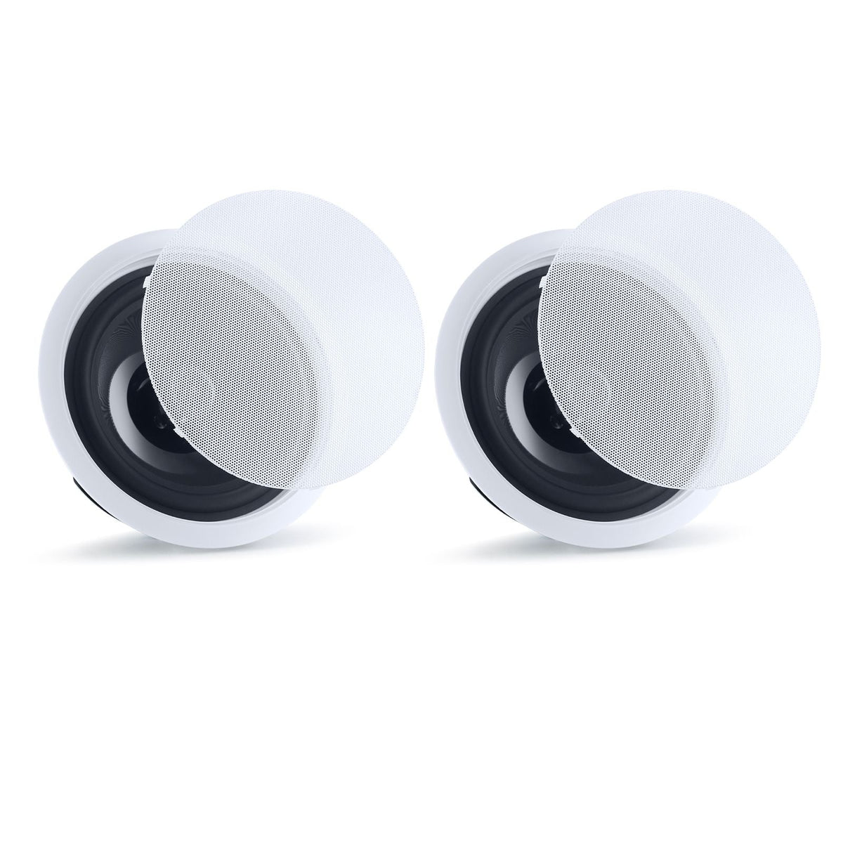 Bluetooth Ceiling Speakers, 8", In Ceiling & In-Wall Speaker System with Amplifier, 2-Way Flush Mount Speakers, for Damp Humid Placement, Home Theater, Living Room, or Covered Patio, 1 Pair