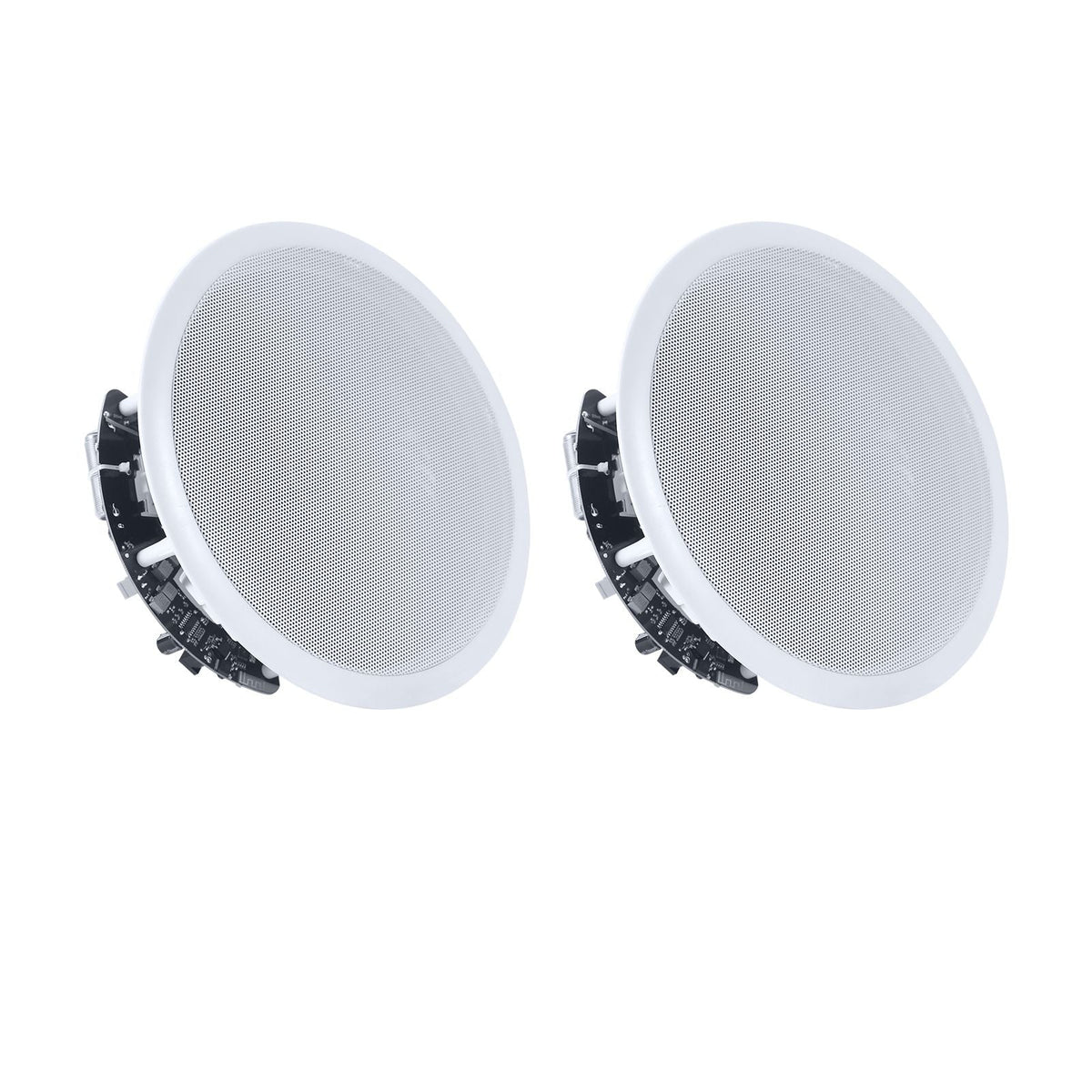 Bluetooth Ceiling Speakers, 8", In Ceiling & In-Wall Speaker System with Amplifier, 2-Way Flush Mount Speakers, for Damp Humid Placement, Home Theater, Living Room, or Covered Patio, 1 Pair