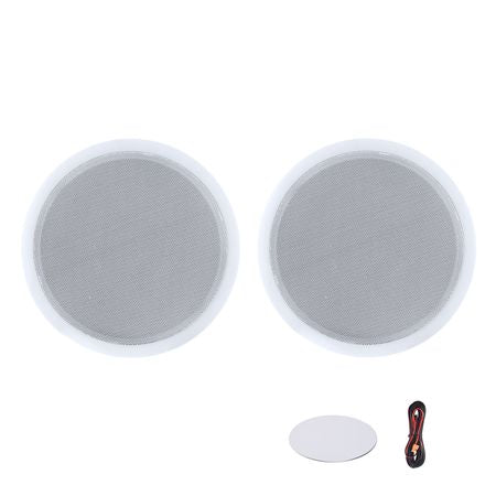 Bluetooth Ceiling Speakers, 8", In Ceiling & In-Wall Speaker System with Amplifier, 2-Way Flush Mount Speakers, for Damp Humid Placement, Home Theater, Living Room, or Covered Patio, 1 Pair