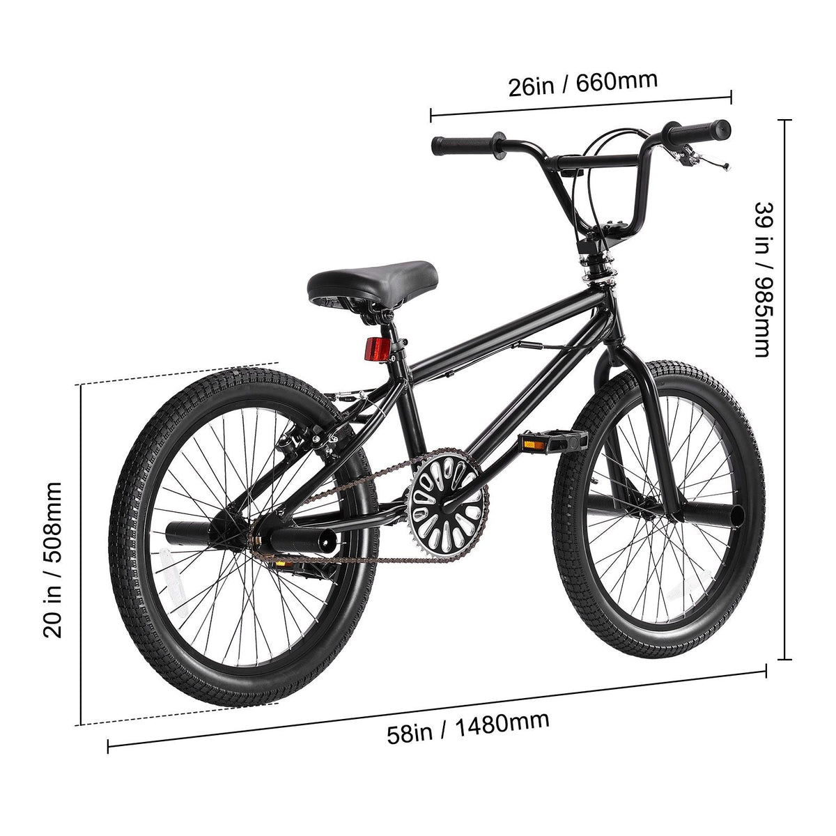 BMX Bike, 20-Inch Wheel Freestyle Bike, BMX Race Bike with 360° Rotor and 4 Pegs, Beginner-Level BMX to Advanced Riders, BMX Bicycles for Teen Adult Men Women, Lightweight Aluminum Alloy Frame