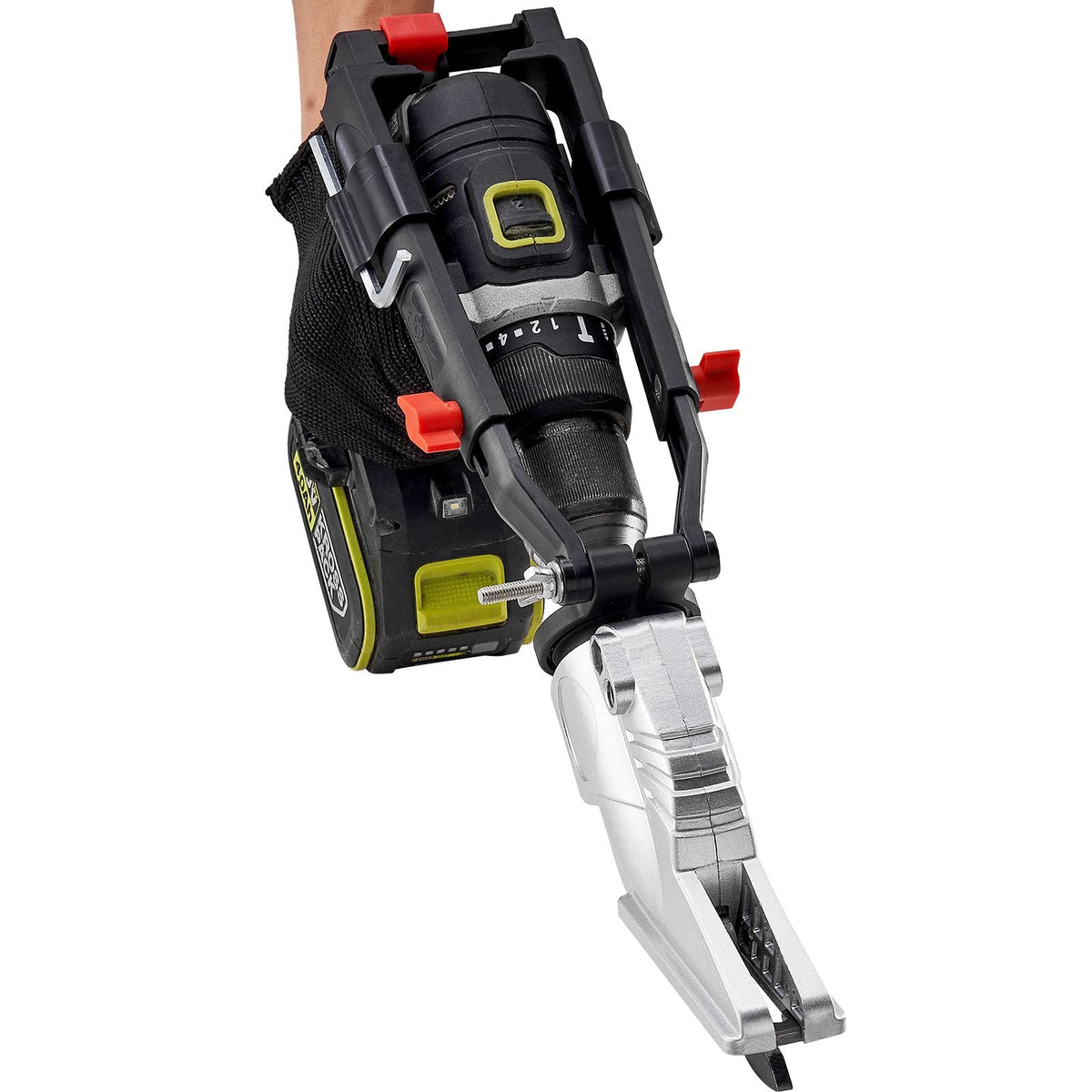 Board Cutter Drill Attachment, Board Shears Attachment, with 360 Degree Pivoting Head, Cut Max. 0.47" Plasterboard and 0.5" Fiber Cement, Applicable with Most 1500-3000RPM Electric Drill