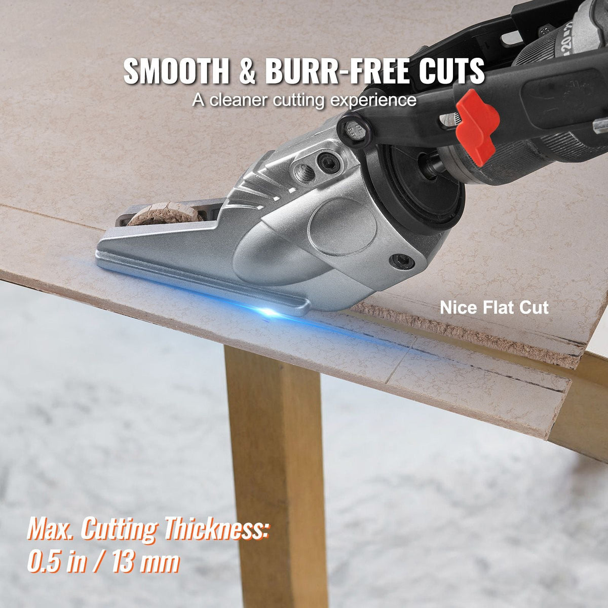 Board Cutter Drill Attachment, Board Shears Attachment, with 360 Degree Pivoting Head, Cut Max. 0.47" Plasterboard and 0.5" Fiber Cement, Applicable with Most 1500-3000RPM Electric Drill