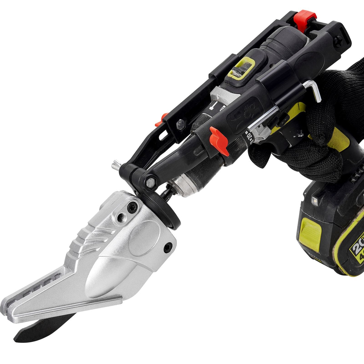 Board Cutter Drill Attachment, Board Shears Attachment, with 360 Degree Pivoting Head, Cut Max. 0.47" Plasterboard and 0.5" Fiber Cement, Applicable with Most 1500-3000RPM Electric Drill