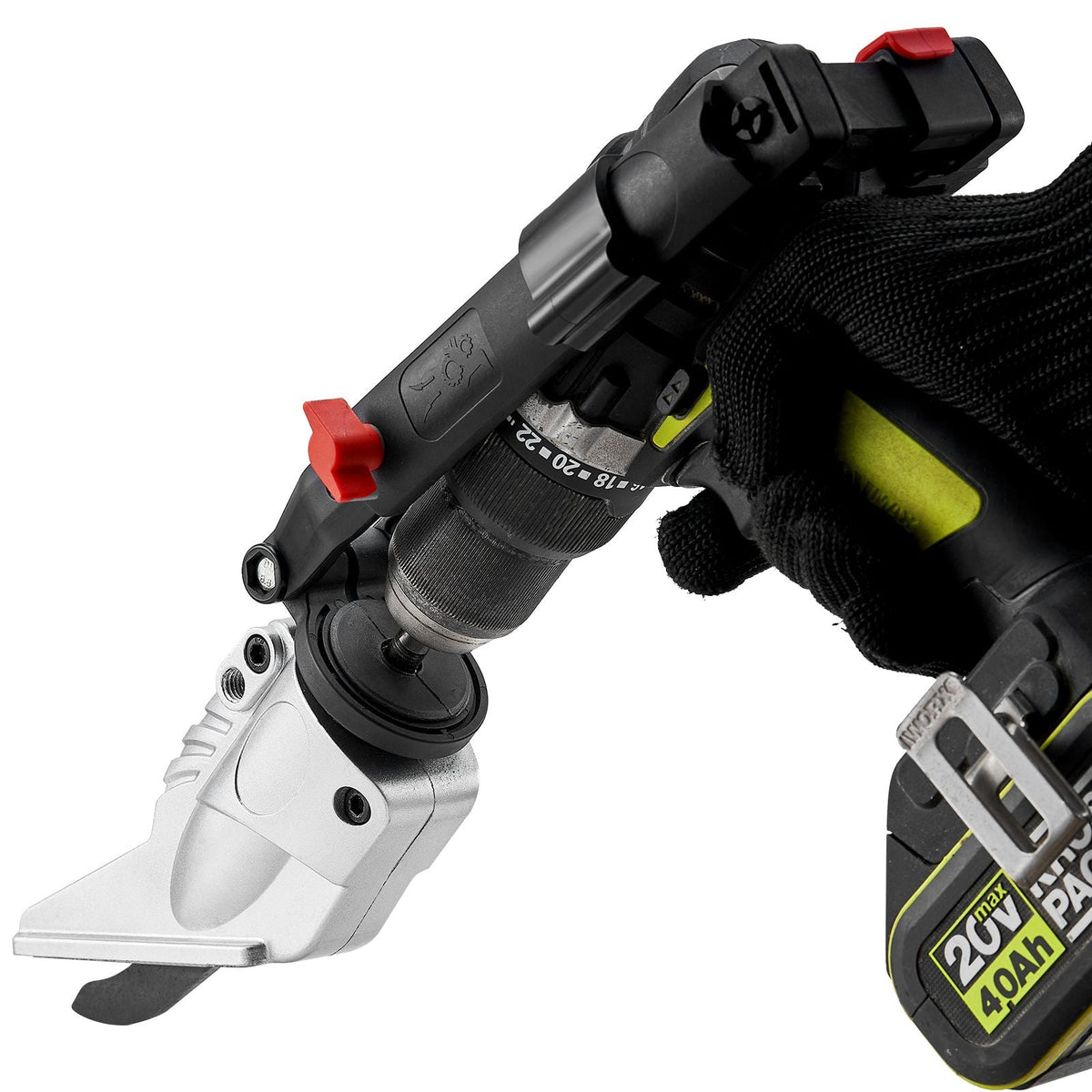 Board Cutter Drill Attachment, Board Shears Attachment, with 360 Degree Pivoting Head, Cut Max. 0.47" Plasterboard and 0.5" Fiber Cement, Applicable with Most 1500-3000RPM Electric Drill