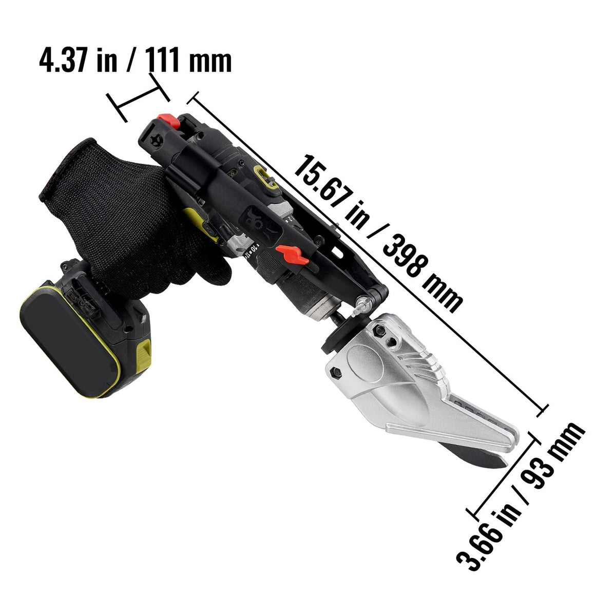 Board Cutter Drill Attachment, Board Shears Attachment, with 360 Degree Pivoting Head, Cut Max. 0.47" Plasterboard and 0.5" Fiber Cement, Applicable with Most 1500-3000RPM Electric Drill
