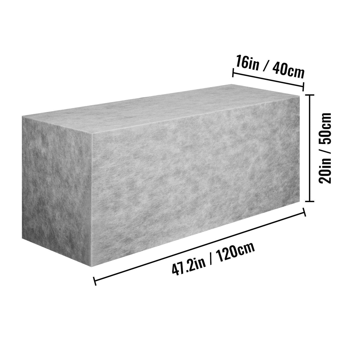 Board Shower Bench Rectangle Bench Ready to Tile & Waterproof 47.2x16x20"