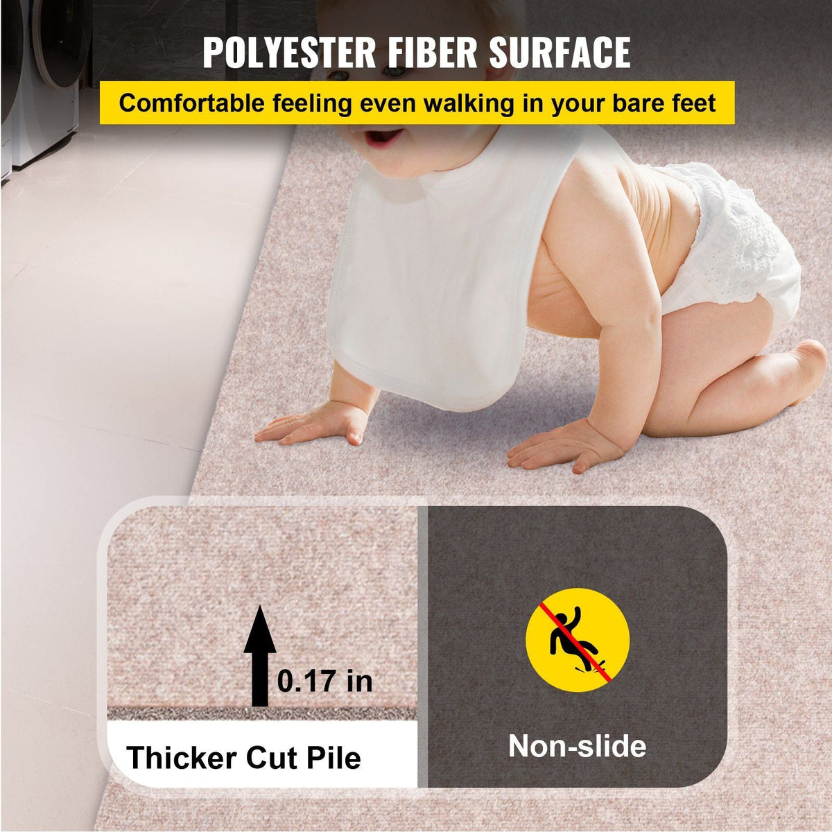 Boat Carpet, 6 ft x 29.5 ft Marine Carpet for Boats, Waterproof Light Brown Carpet with Marine Backing Anti-Slide Marine Grade Boat Carpet Cuttable Easy to Clean Patio Rugs Deck