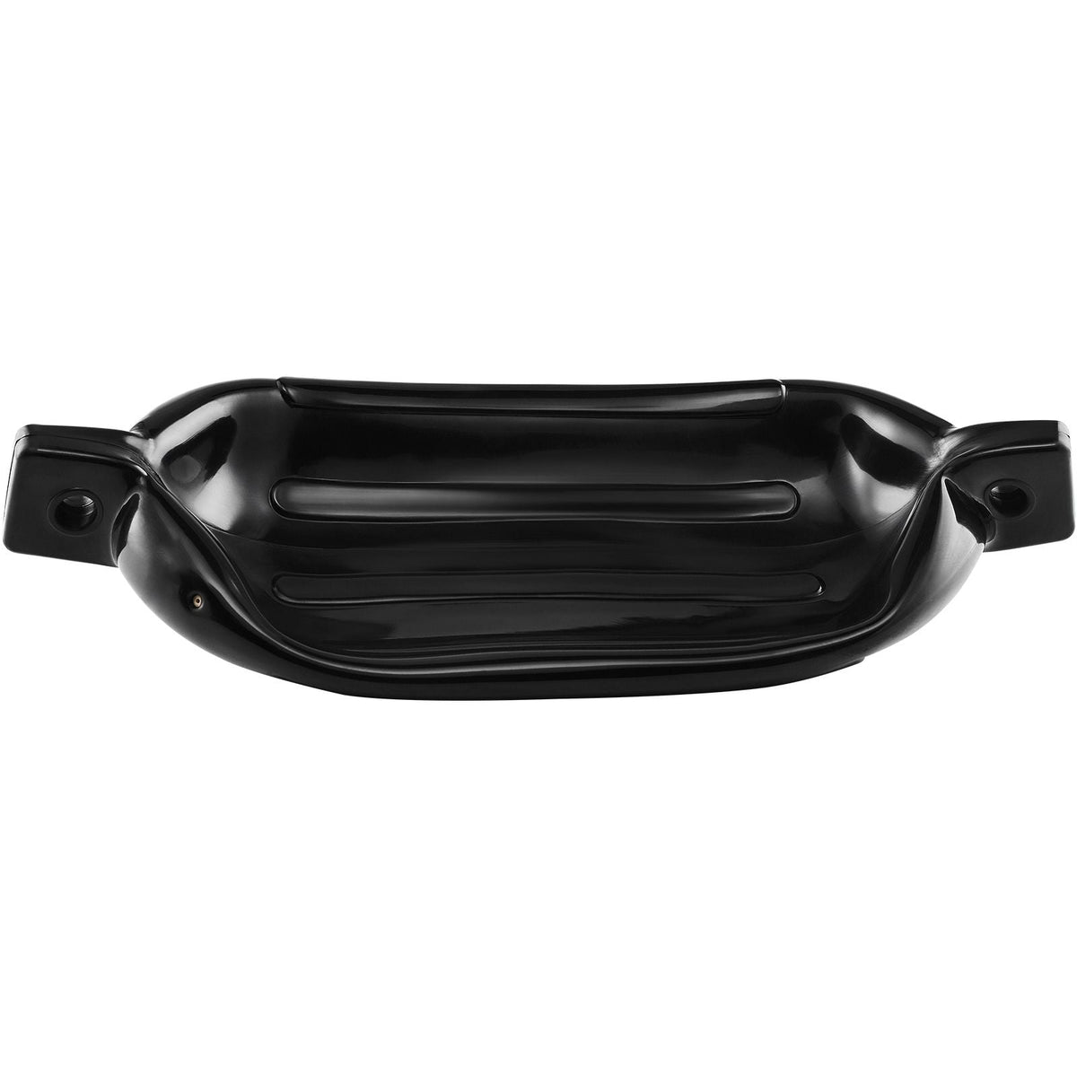 Boat Fenders, 8.5" x 26" Boat Bumpers for Docking, Inflatable Ribbed Fender with Center Holes, Marine Boat Dock Fender Bumper with Air Pump, 4 Needles and 4 Ropes and Storage Bag, Black